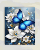 Papillon d'Azur aux Éclats de Diamants