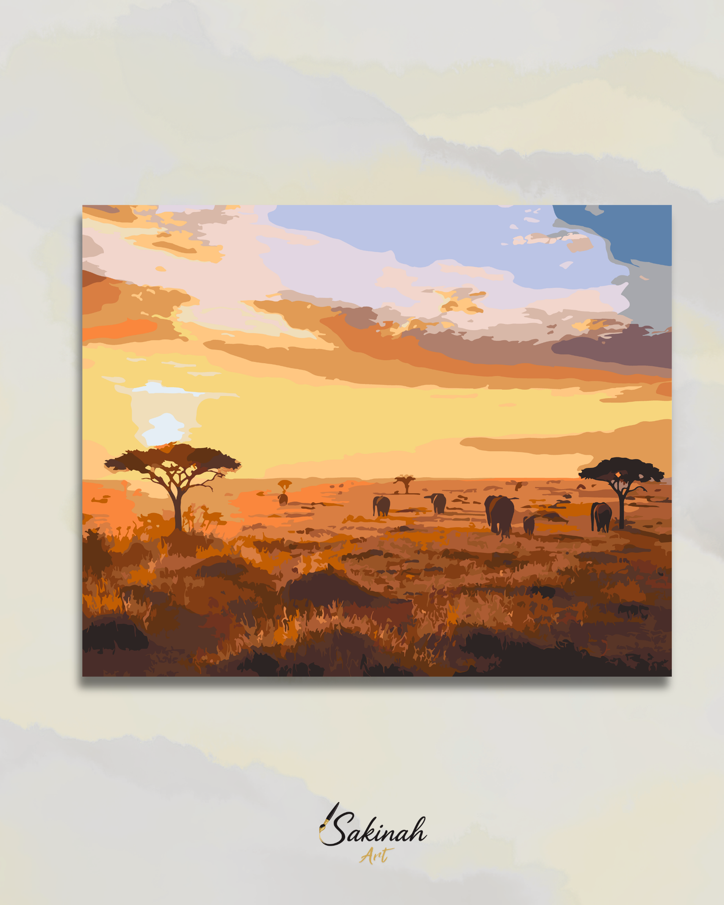 Coucher de soleil sur la savane, Tanzanie