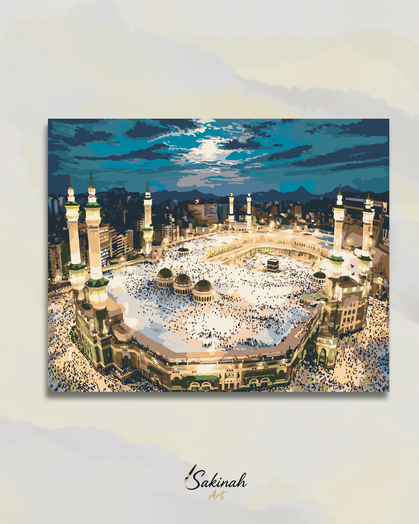 La Kaaba sous la lune