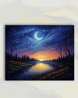 Lune et rivière