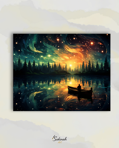 Nuit étoilée sur le lac