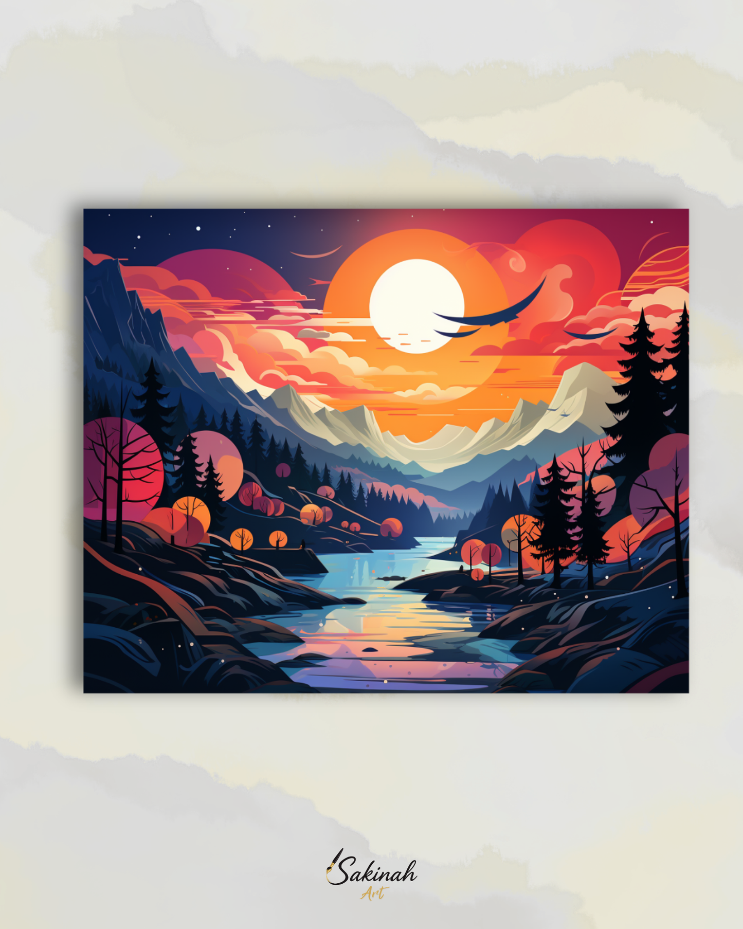Coucher de soleil sur la vallée