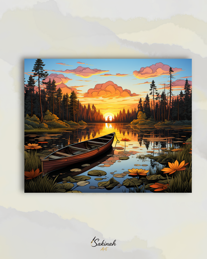 La barque au coucher du soleil
