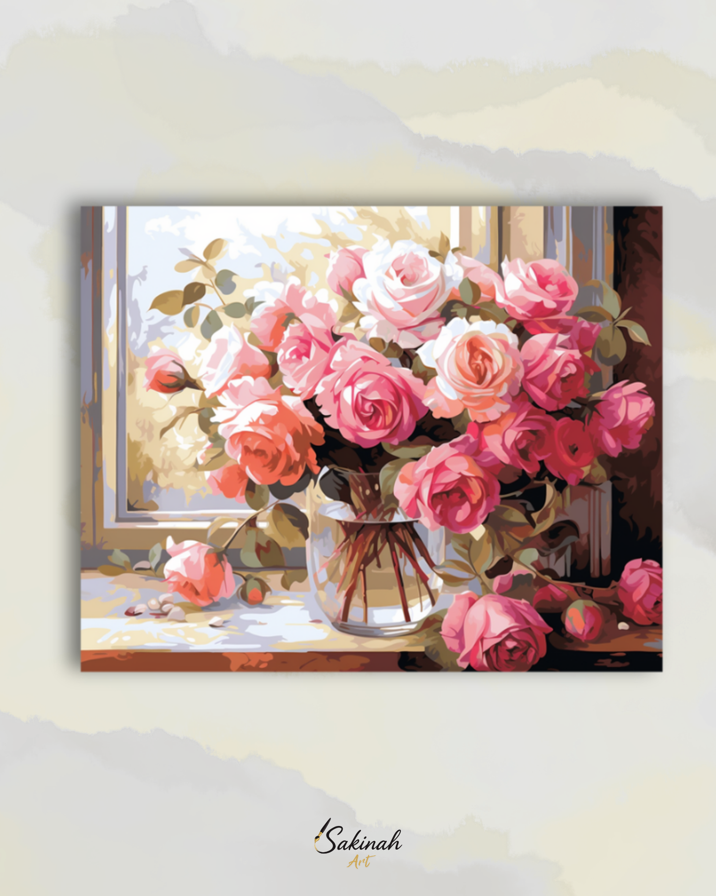 Roses au bord de la fenêtre