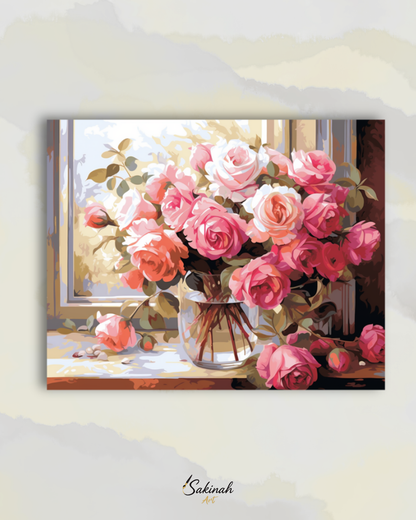 Roses au bord de la fenêtre