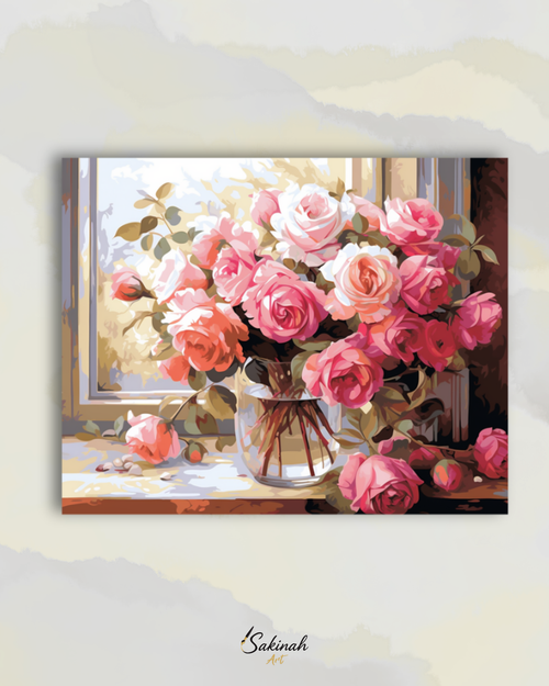 Roses au bord de la fenêtre