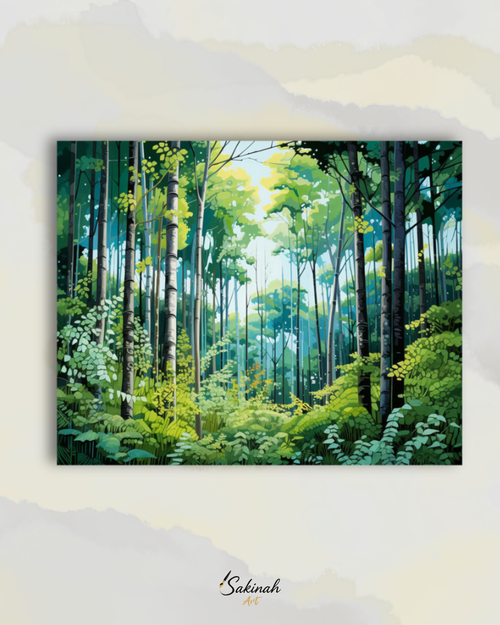 Lumière entre les arbres