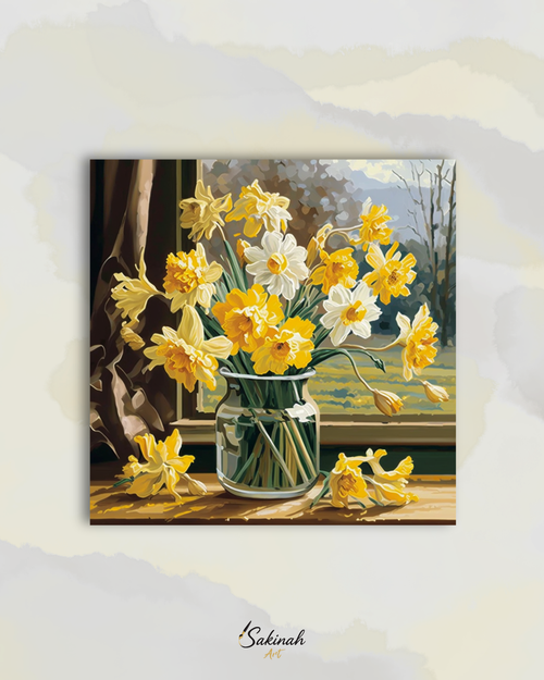 Jonquilles au soleil - format carré (40 x 40 cm)