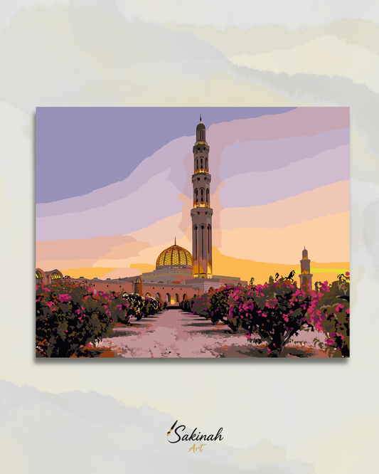 Le Minaret de Qaboos au Couchant, Mascate