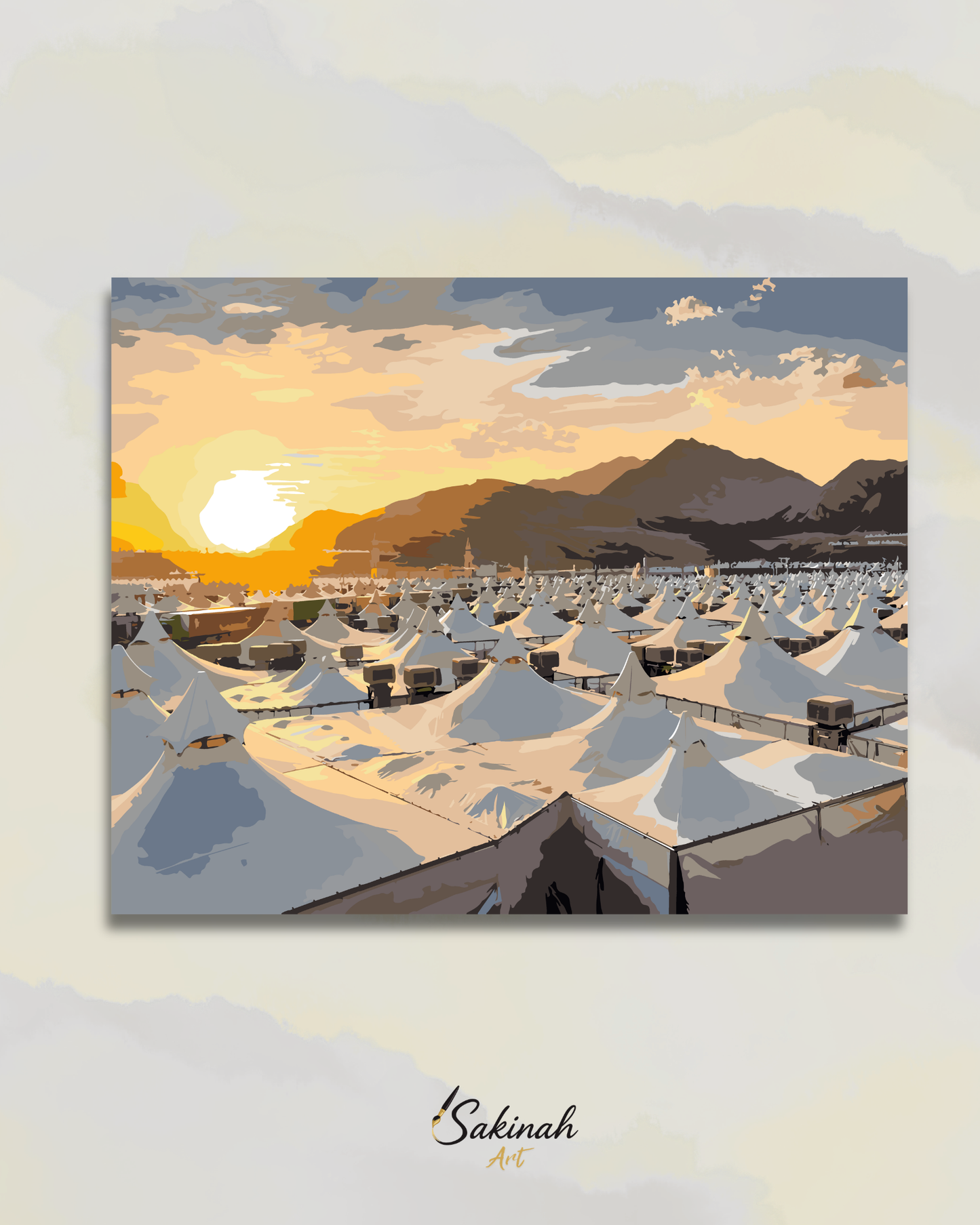 Les tentes de Mina au crépuscule