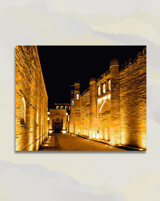 L'entrée d'Itchan Kala la nuit, Ouzbékistan