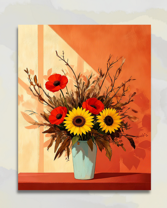 Bouquet de Tournesols et Coquelicots