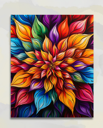 Mandala de Pétales de l'Arc-en-Ciel