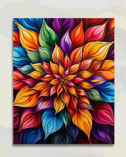 Mandala de Pétales de l'Arc-en-Ciel