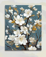 Branches de Magnolias Blancs sur Fond Ardoise
