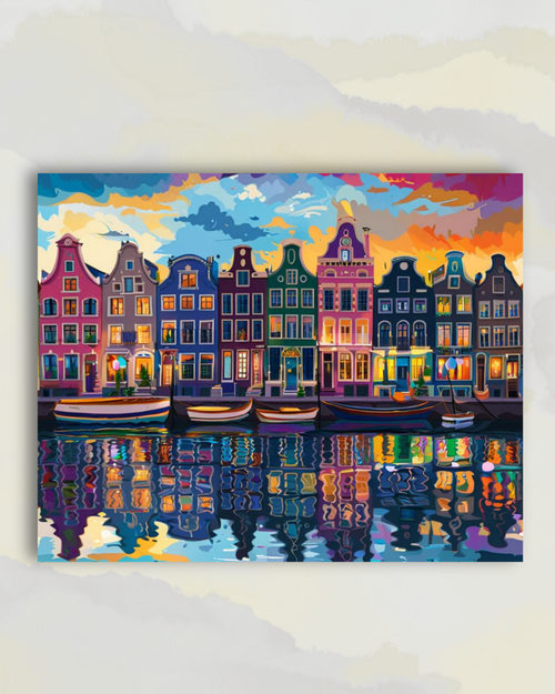 Crépuscule sur les Canaux d'Amsterdam