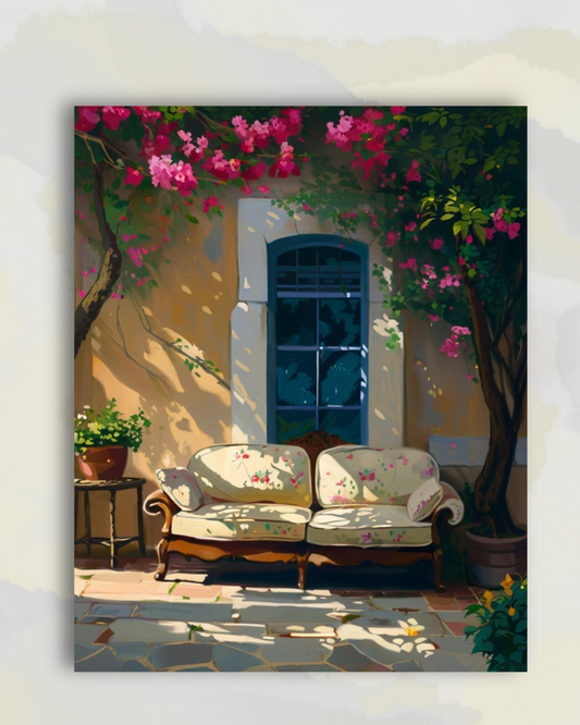 Canapé de Jardin sous les Bougainvilliers