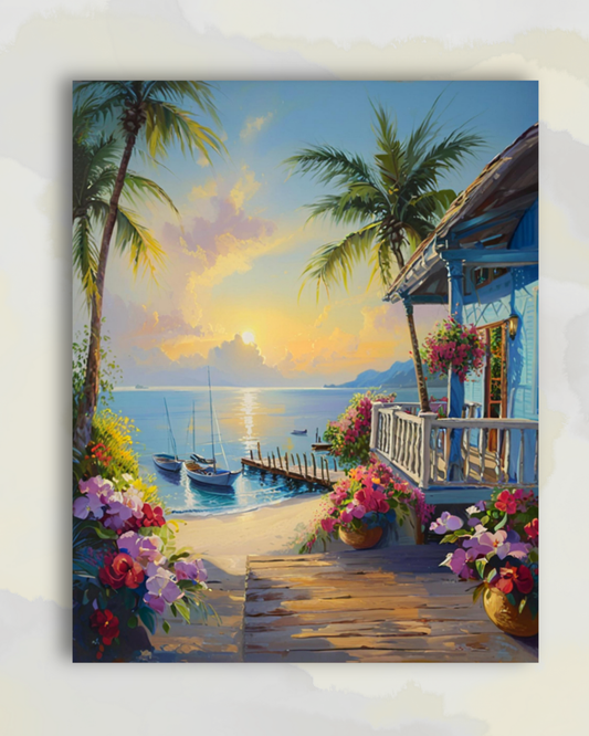 Coucher de Soleil Tropical depuis la Villa Bleue