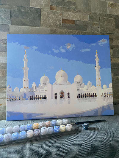 La mosquée Cheikh Zayed, tableau terminé par une cliente