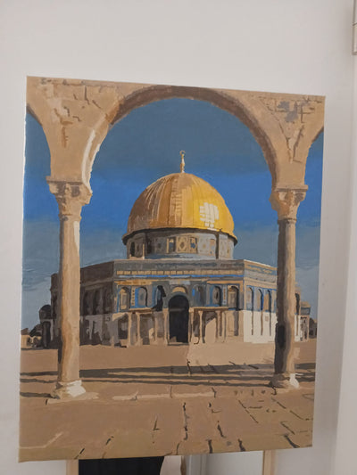 Le dôme du Rocher, tableau terminé par une cliente